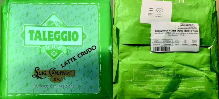 Ritirato il Taleggio DOP a latte crudo di Luigi Guffatni 1876 per rischio escherichia coli
