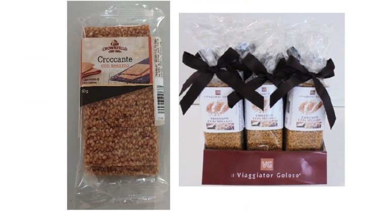 Ritirato il Croccante con sesamo Crownfield Limited Edition e Viaggiator Goloso per l'ossido di etilene