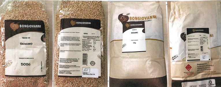 Bongiovanni SRL ritira le confezioni di semi di sesamo da 500g e da 5 kg