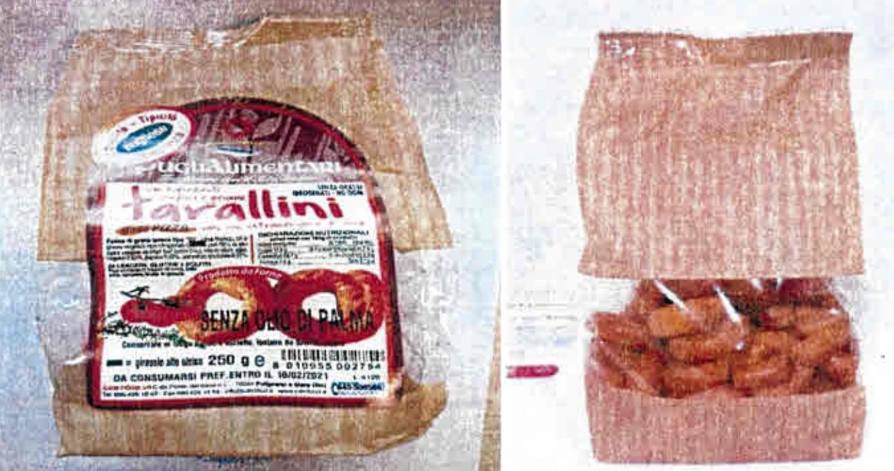 Tarallini alla pizza di Puglialimentari richiamati per rischio chimico