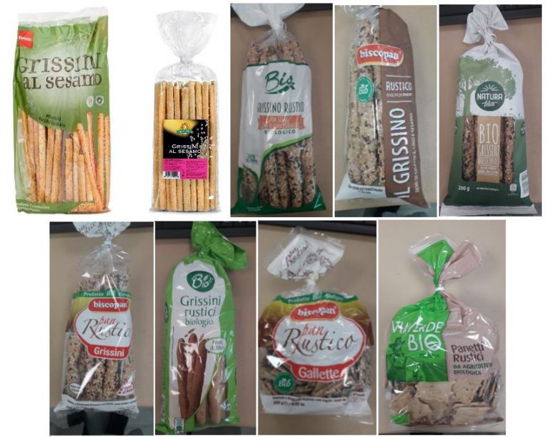 Grissini al sesamo richiamati per l'ossido di etilene da Penny, Gecchele, MD, In's Mercato, Aldi, Biscopan