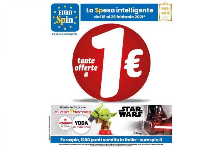 Volantino Eurospin dal 18 al 28 febbraio: offerte a 1 € e collezione Star Wars