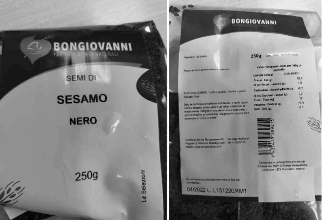 Ritirati semi di sesamo nero contaminato a marchio Bongiovanni SRL