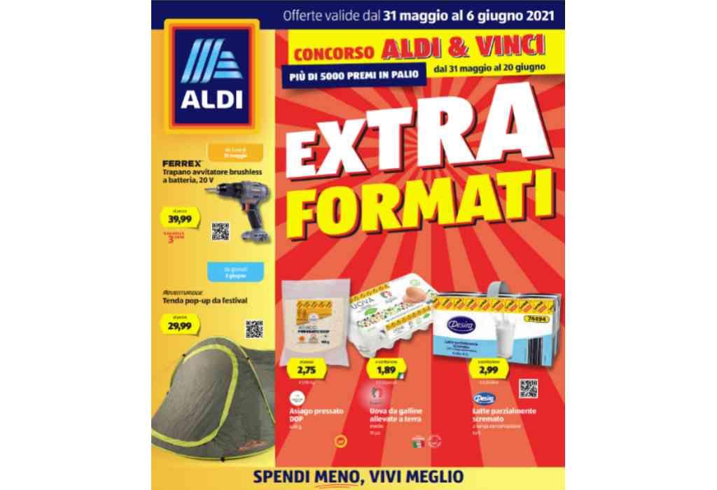 Volantino Aldi dal 31 maggio al 6 giugno 2021: offerte Extra Formati