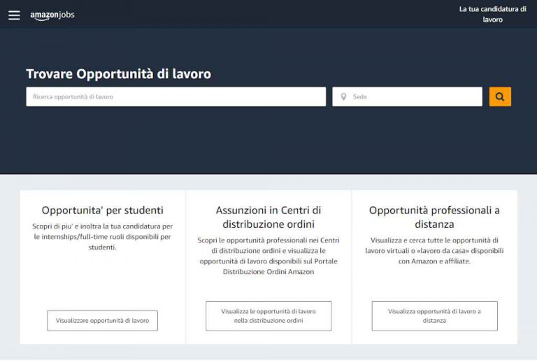 Amazon lavora con noi