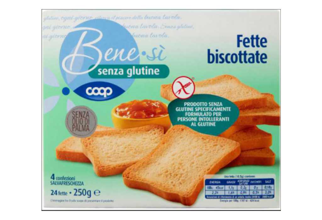 Coop richiama le Fette Biscottate Senza Glutine Benesì per ossido di etilene oltre i limiti