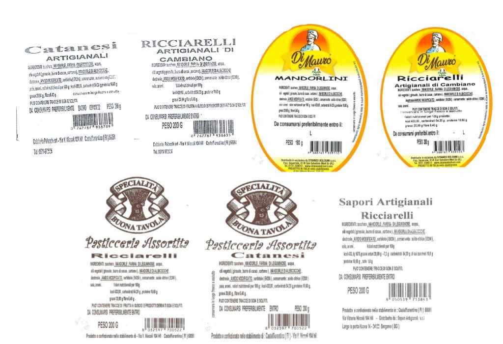 Richiamati dolci Catanesi, Ricciarelli e Mandorlini per mancata indicazione di allergene in etichetta
