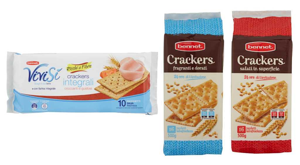 Bennet richiama varie confezioni di crackers per corpo estraneo nella farina