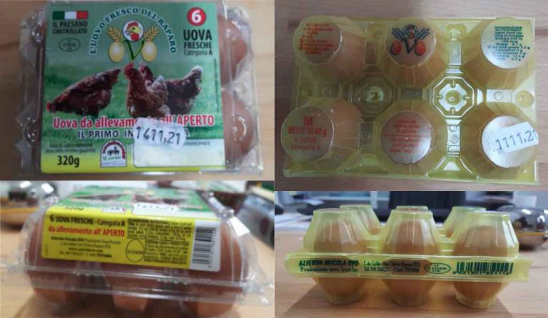 Richiamate uova fresche L'Uovo Fresco del Raparo Ovo per salmonella