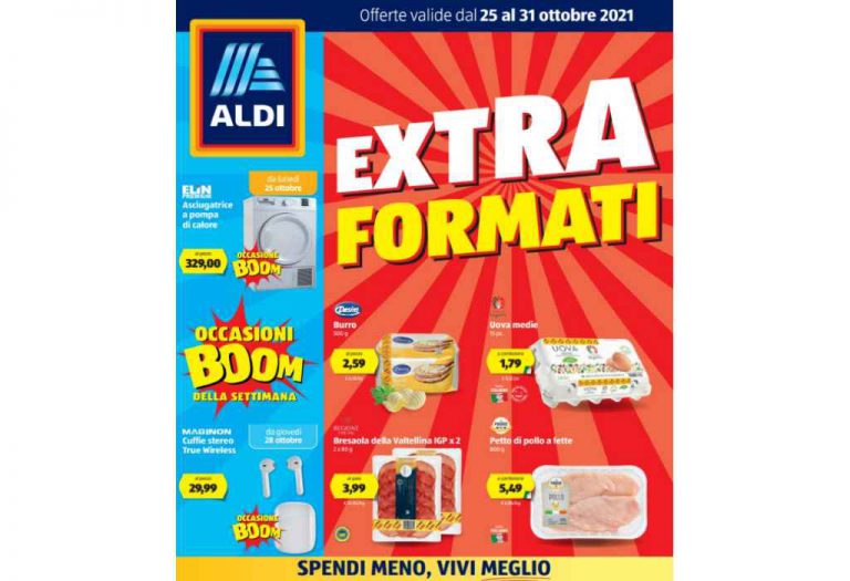 Volantino Aldi dal 25 al 31 ottobre 2021: Extra Formati