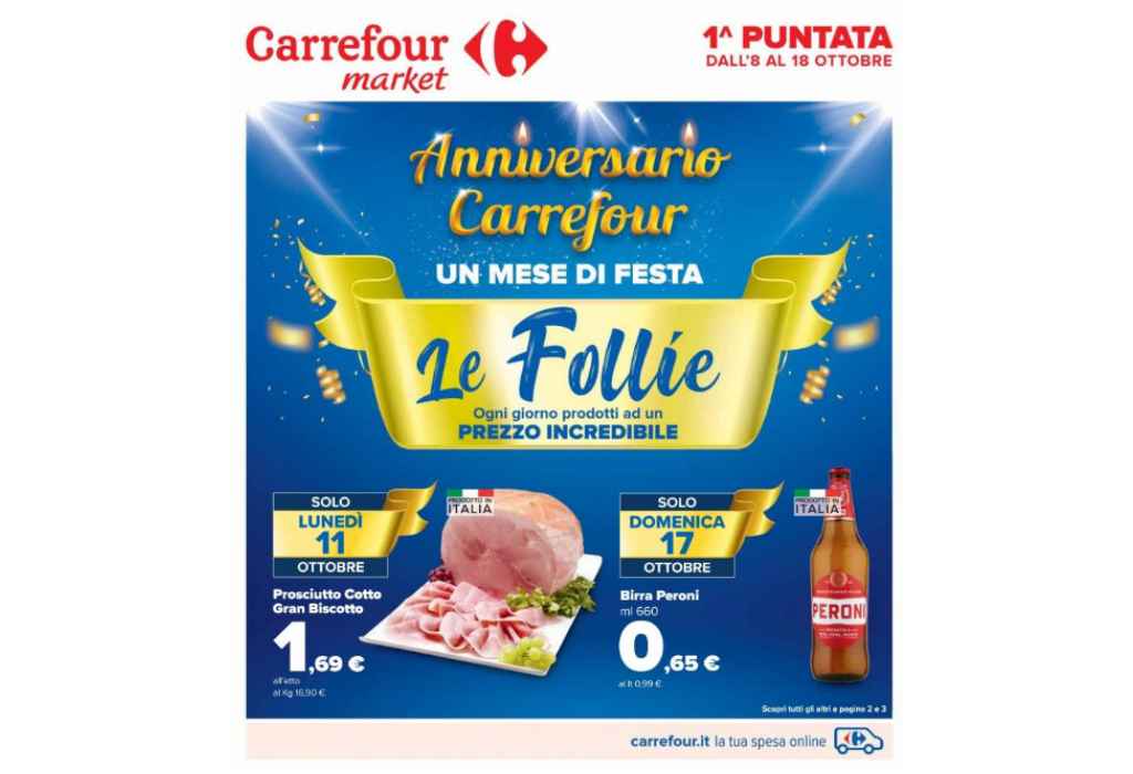 Volantino Carrefour Market dal 8 al 18 ottobre 2021