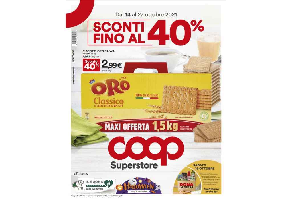 Volantino Coop Superstore dal 14 al 27 ottobre 2021