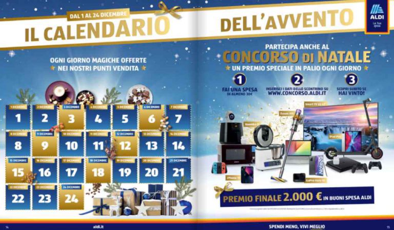Concorso di Natale Aldi 2021: il Calendario dell'Avvento con offerte e premi ogni giorno