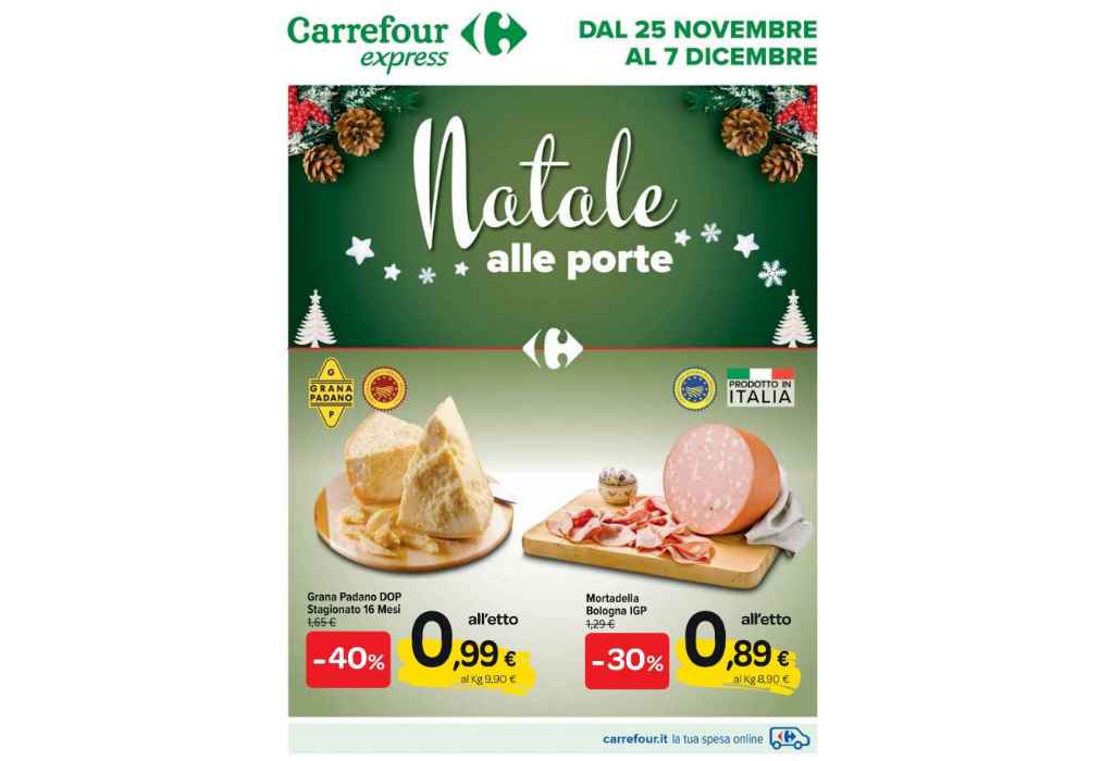 Volantino Carrefour Express dal 25 novembre al 7 dicembre 2021