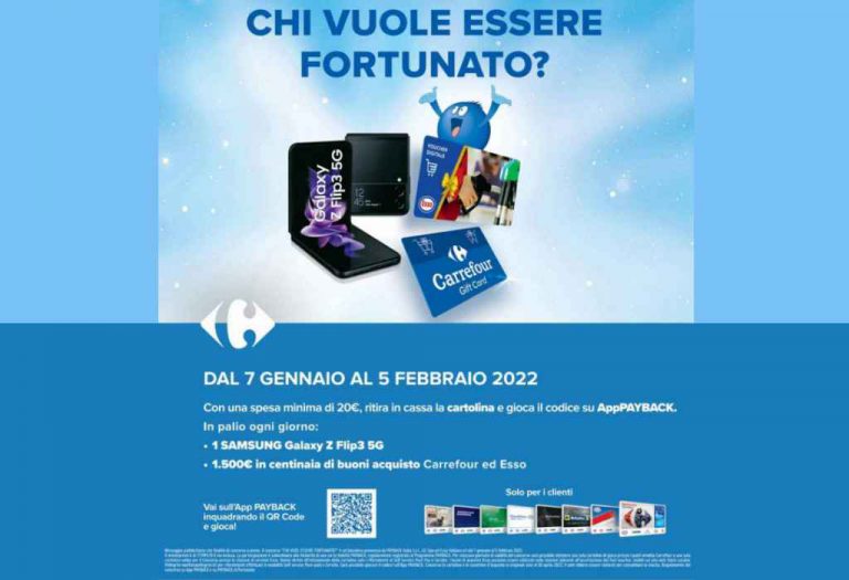 Concorso Carrefour ed Esso "Chi vuol essere fortunato?": come vincere Samsung Galaxy Z Flip 3 5G e buoni Carrefour ed Esso