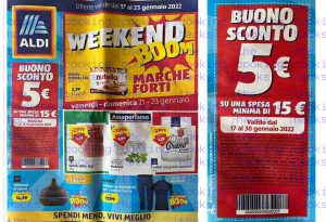 Volantino Aldi e il buono sconto di 5 euro dal 17 al 30 gennaio 2022