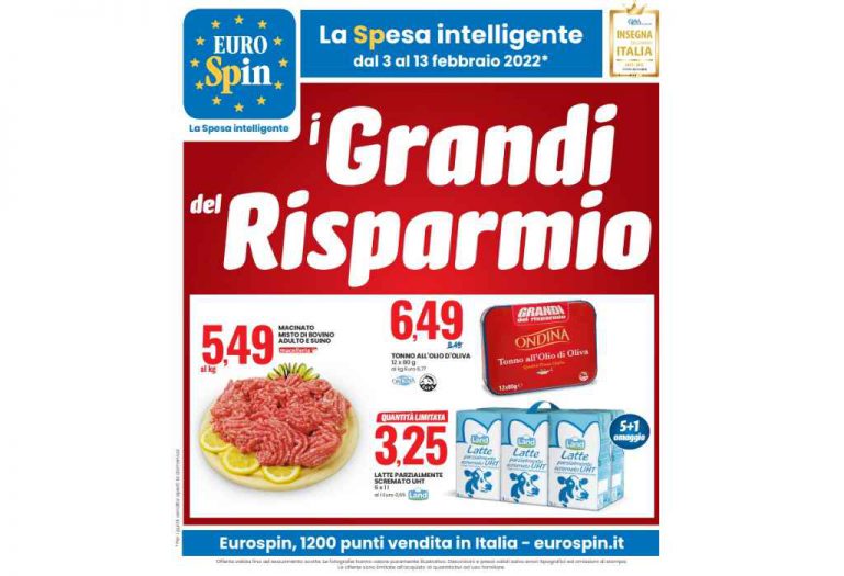 Volantino Eurospin dal 3 al 13 febbraio 2022