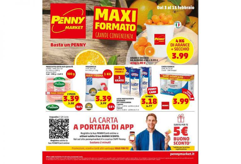 Volantino Penny Market dal 3 al 13 febbraio 2022