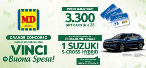 Concorso MD Vinci la Buona Spesa 2022: come vincere gif card MD e una Suzuki S-Cross Hybrid