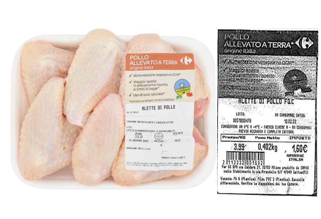 Richiamate alette di pollo Carrefour per presenza di Salmonella