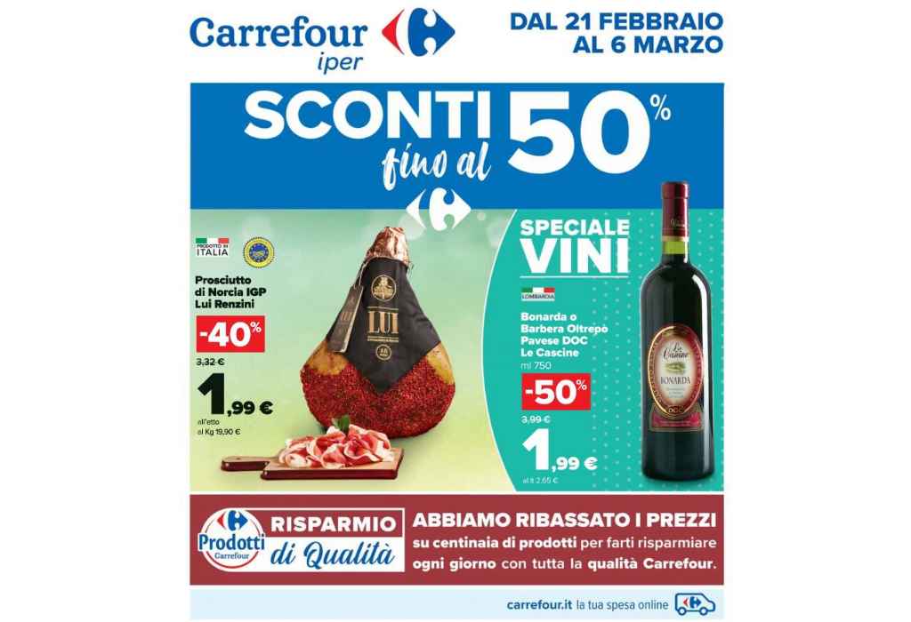 Volantino Carrefour Iper dal 21 febbraio al 6 marzo 2022