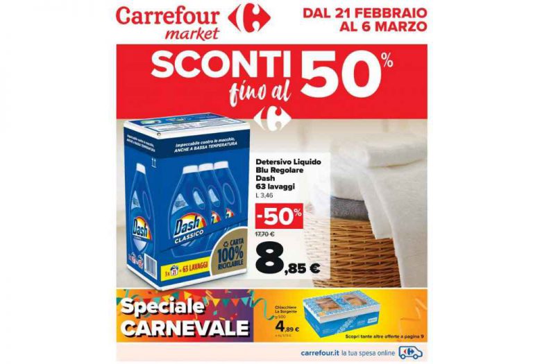Volantino Carrefour Market dal 21 febbraio al 6 marzo 2022