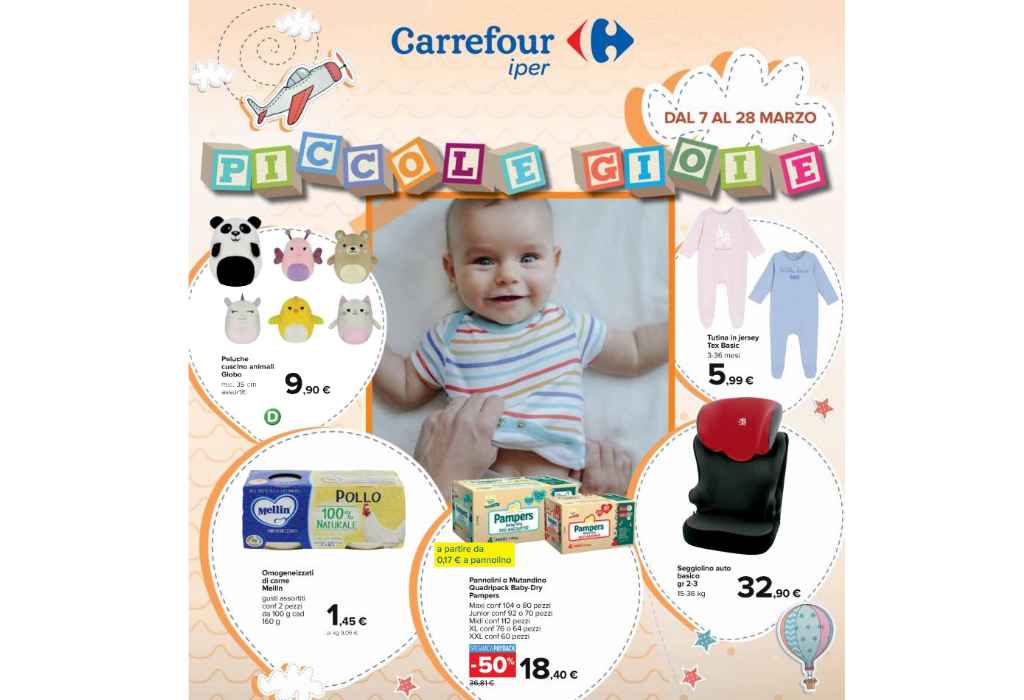Volantino Carrefour Piccole Gioie dal 7 al 28 marzo 2022