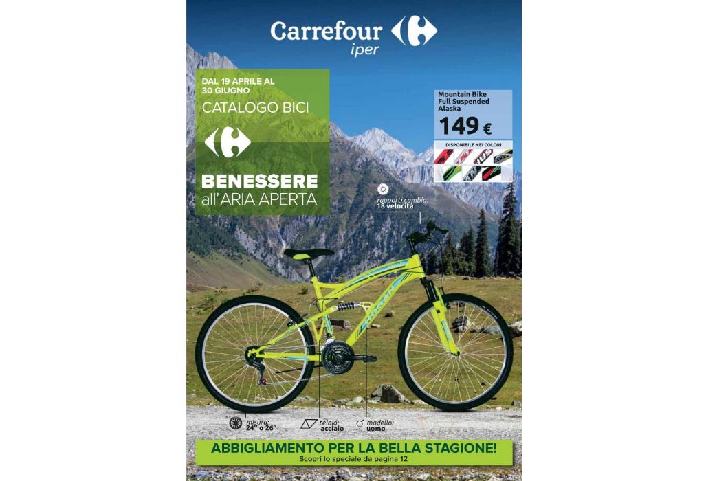 Volantino Carrefour Biciclette dal 19 aprile al 30 giugno 2022