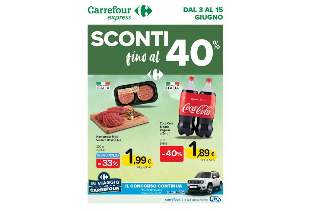 Volantino Carrefour Express dal 3 al 15 giugno 2022