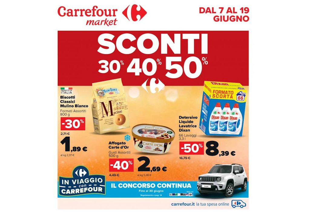 Volantino Carrefour Market dal 7 al 19 giugno 2022