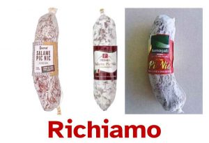 Richiamato salame per possibile presenza di Salmonella o Listeria