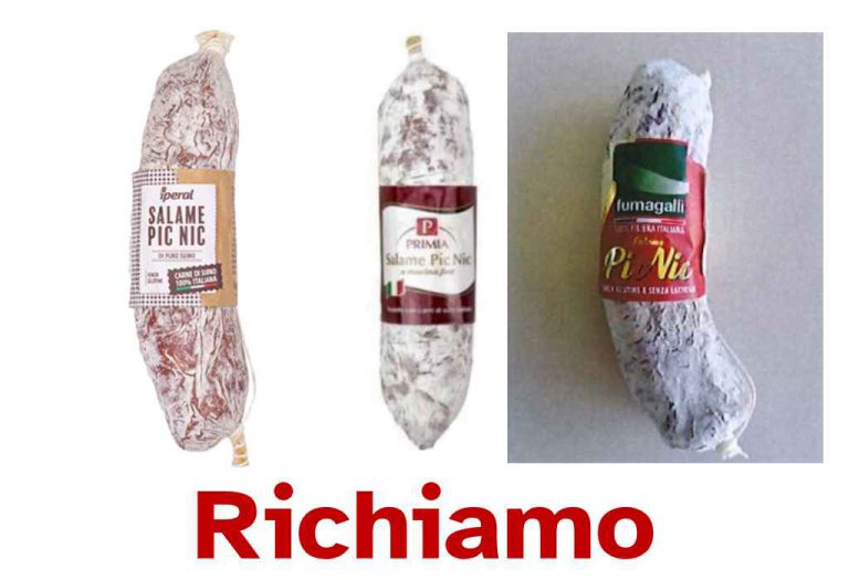Richiamato salame per possibile presenza di Salmonella o Listeria