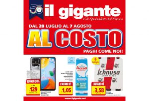 Le offerte del volantino Il Gigante dal 28 luglio al 7 agosto 2022: Al Costo