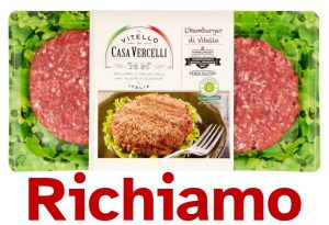 Richiamati hamburger di vitello per presenza di Salmonella Spp