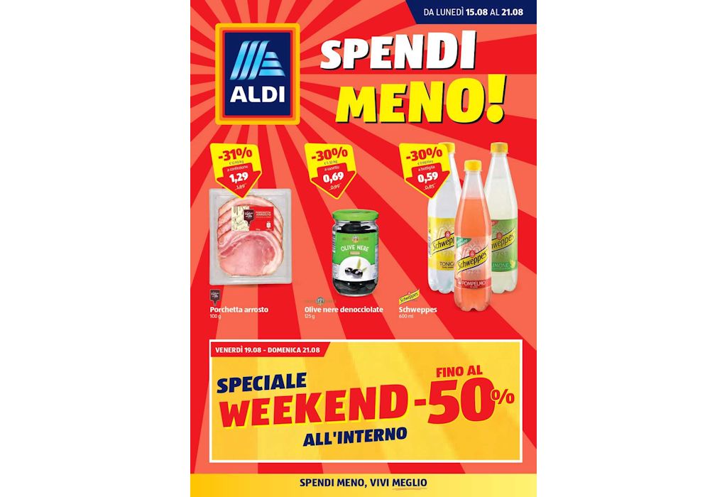 Volantino Aldi dal 15 al 21 agosto 2022