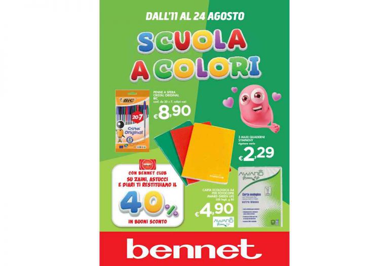 Volantino Bennet Scuola dal 11 al 24 agosto 2022