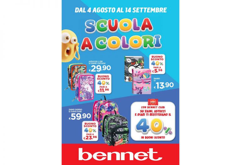 Volantino Bennet Scuola dal 4 agosto al 14 agosto 2022