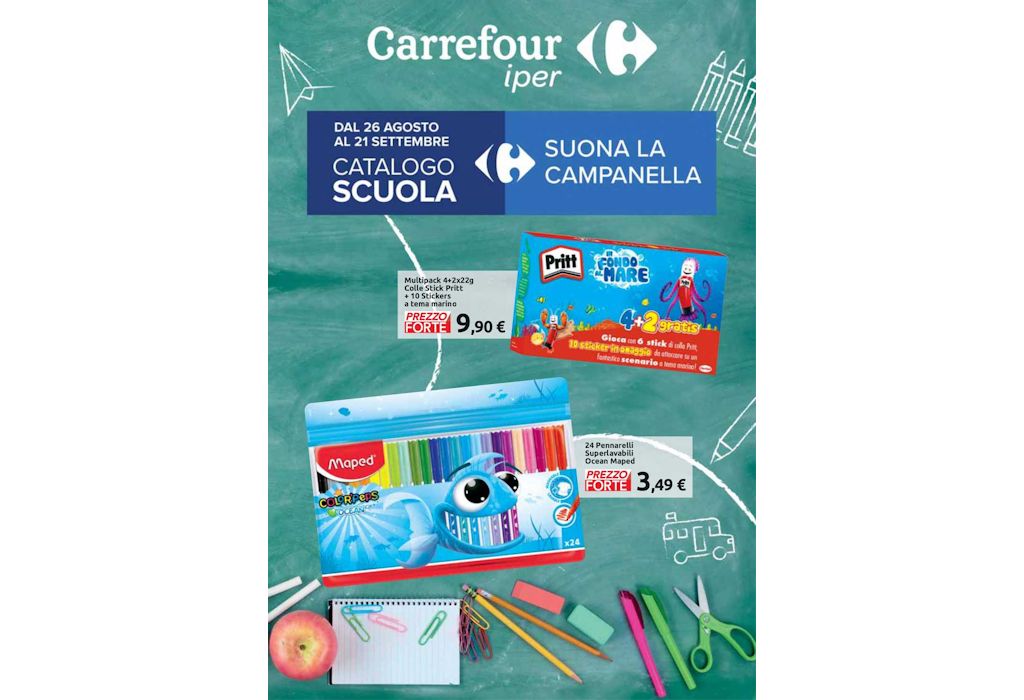 Volantino Carrefour Iper Scuola dal 26 agosto al 21 settembre 2022