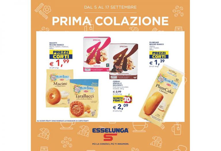 Volantino Esselunga Prima Colazione dal 5 al 17 settembre 2022