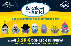 Collezione Decò Colazione tra Amici, come ottenere i peluche e tazze dei film Dreamworks