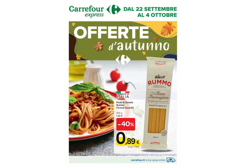 Volantino Carrefour Express dal 22 settembre al 4 ottobre 2022