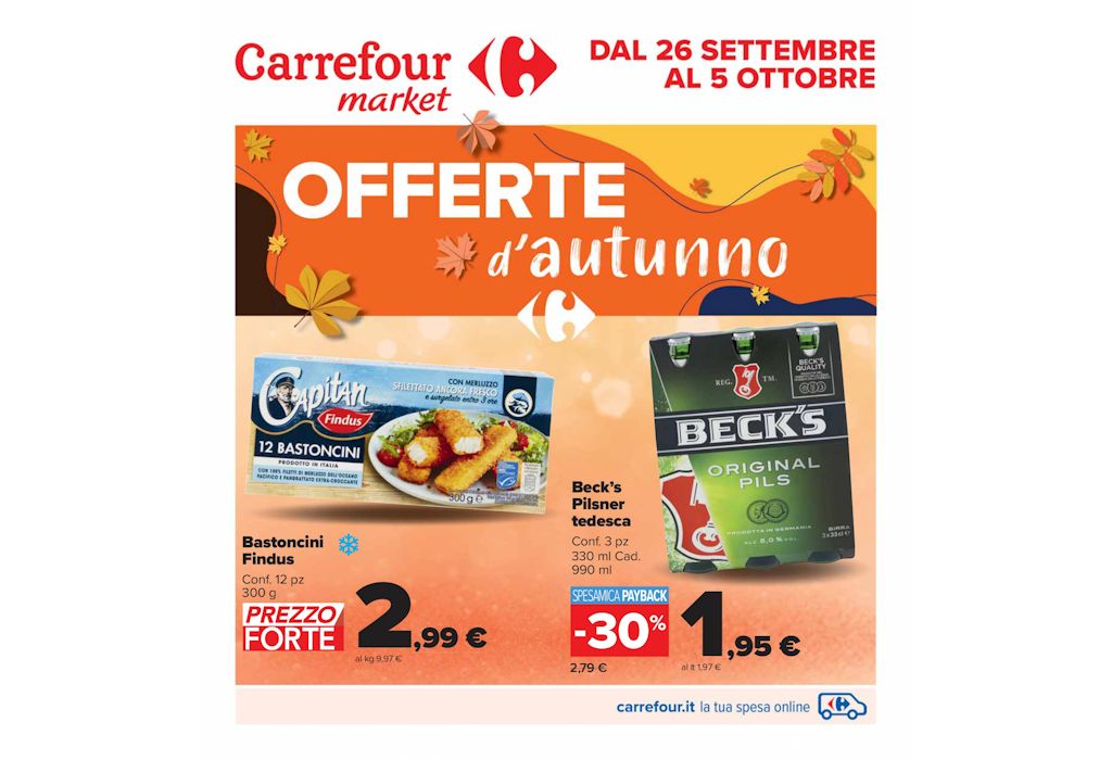 Volantino Carrefour Market dal 26 settembre al 5 ottobre 2022