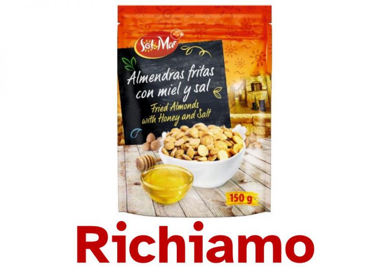 Richiamate mandorle fritte con zucchero miele e sale per possibile presenza di corpi estranei