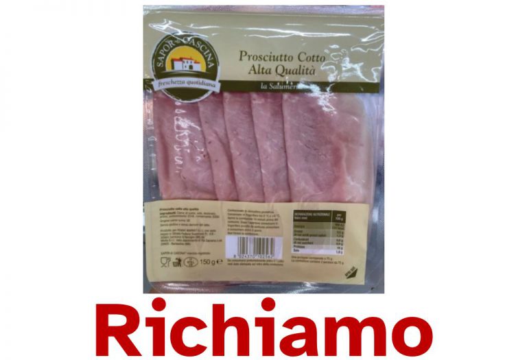Richiamato prosciutto cotto per possibile presenza di Listeria Monocytogenes