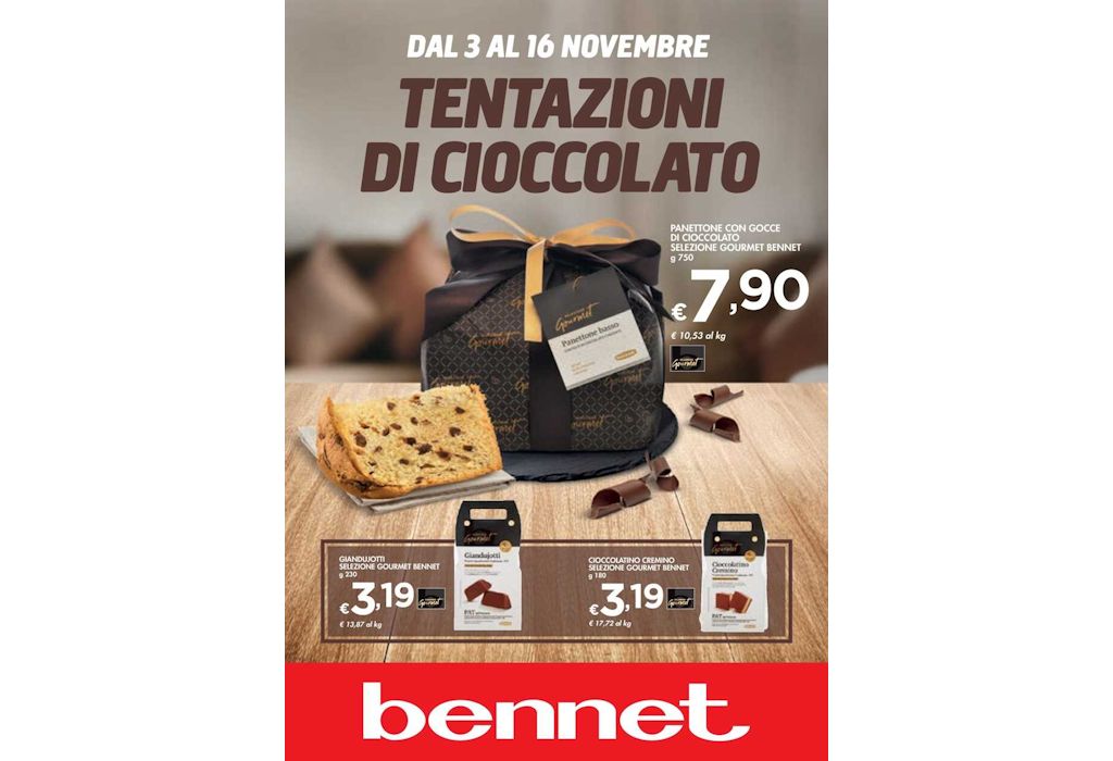 Volantino Bennet Cioccolato dal 3 al 16 novembre 2022