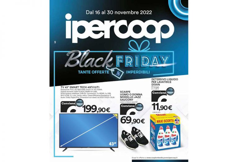 Volantino Ipercoop Black Friday dal 16 al 30 novembre 2022