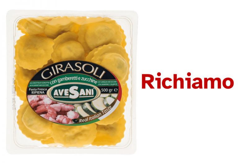 Richiamata pasta fresca girasoli gamberetti e zucchine per possibile presenza di muffa