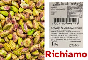 Richiamati pistacchi sgusciati per rischio chimico