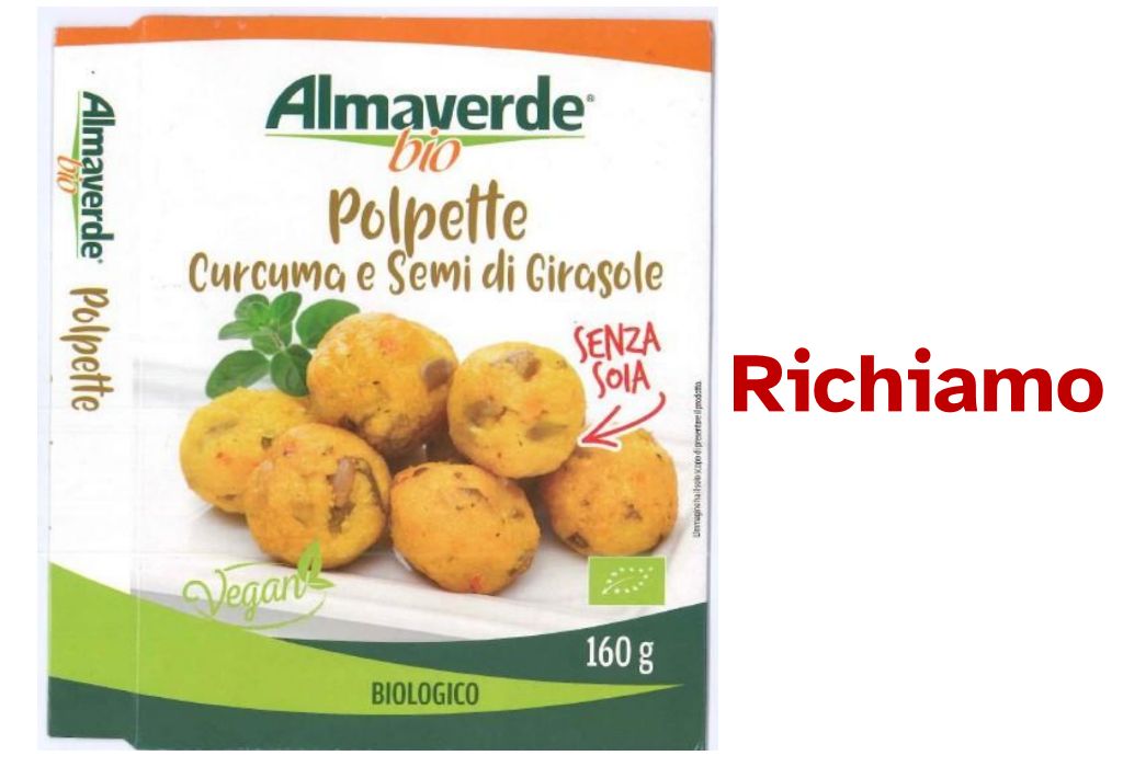 Richiamate polpette curcuma e semi di girasole per errore sull'etichetta