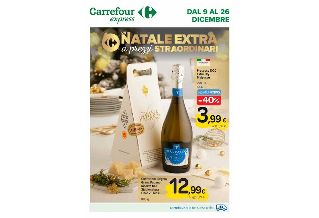 Volantino Carrefour Express dal 9 al 26 dicembre 2022